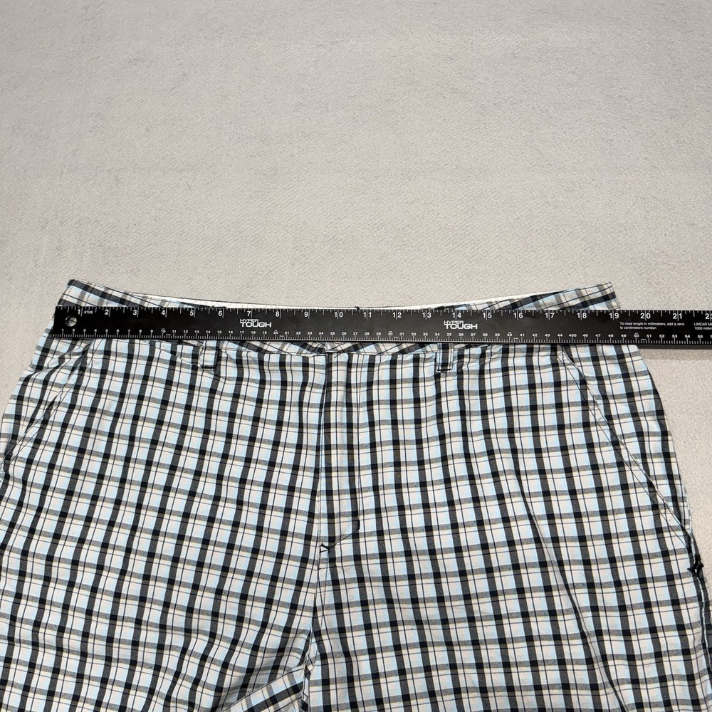 Hurley Plaid Walk Shorts Mens 38 Blue Surf Skater Embroidered Y2K Grunge - Picture 7 of 17